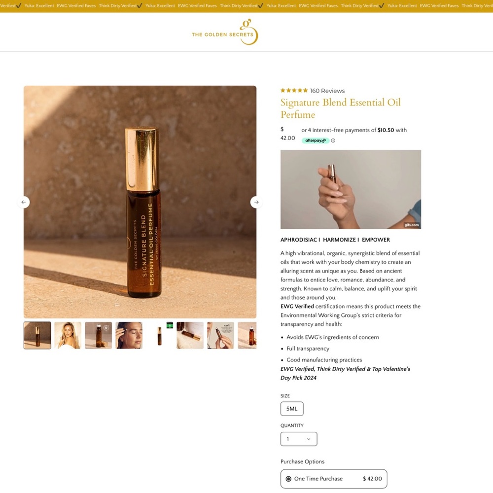The Golden Secrets- Signature Blend Essential Oil Perfume 5ml - Picture 6 of 9